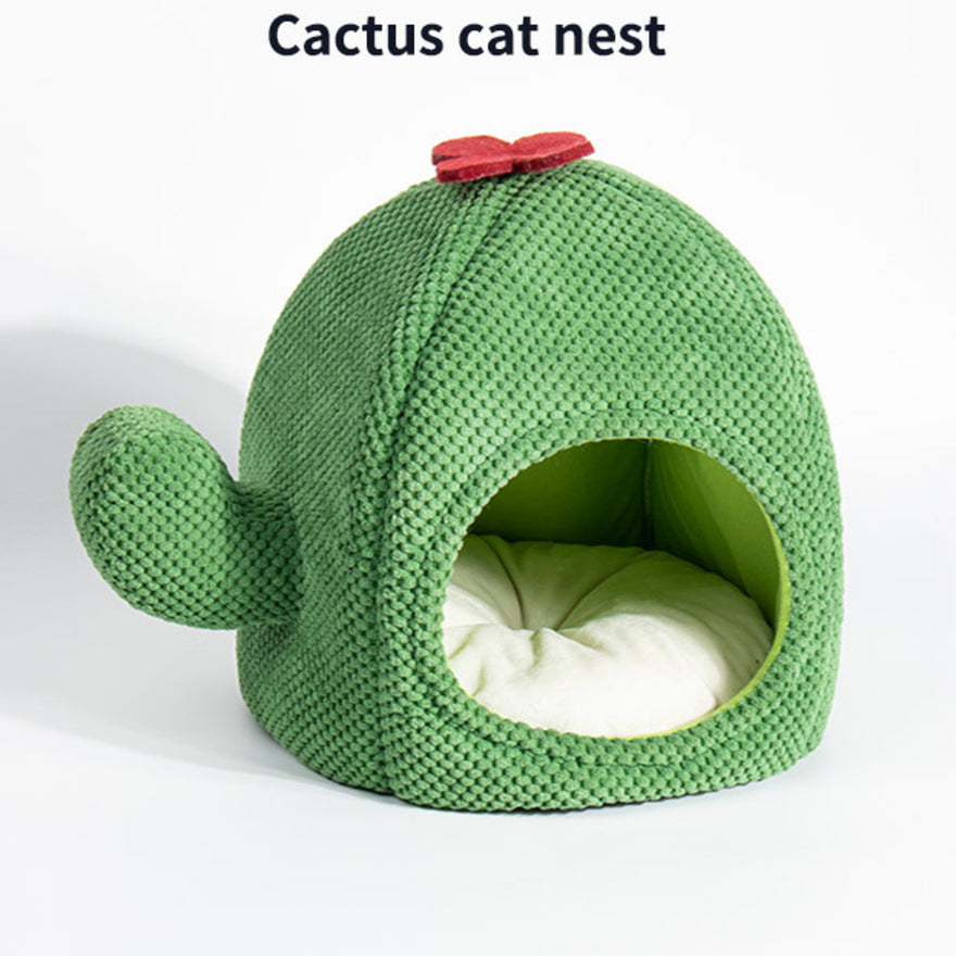 Cactus Cat Bed Warm Enclosed