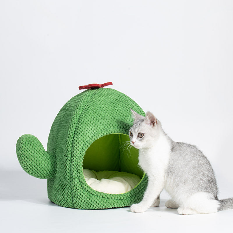 Cactus Cat Bed Warm Enclosed
