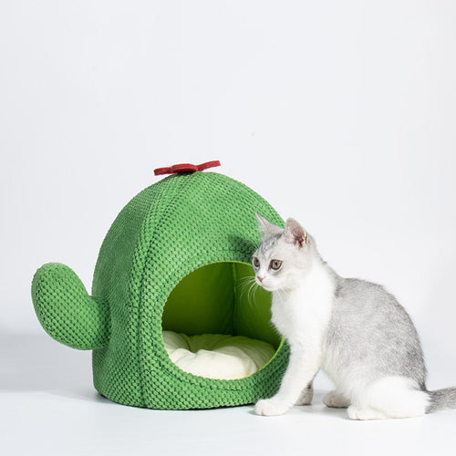 Cactus Cat Bed Warm Enclosed