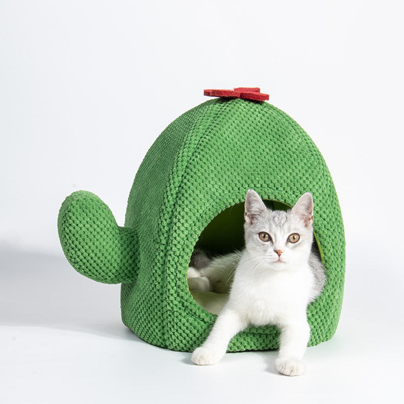 Cactus Cat Bed Warm Enclosed