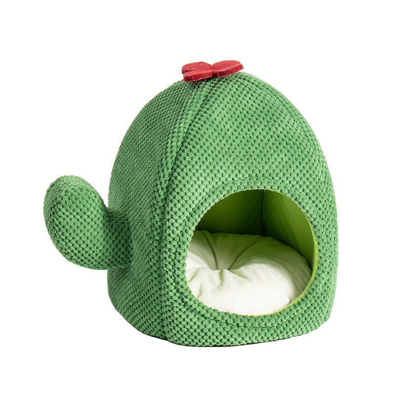 Cactus Cat Bed Warm Enclosed